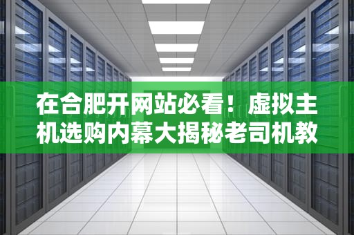 在合肥开网站必看！虚拟主机选购内幕大揭秘老司机教你避开99%的坑