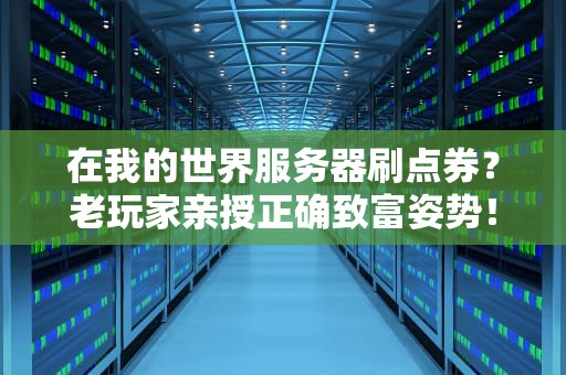 在我的世界服务器刷点券？老玩家亲授正确致富姿势！