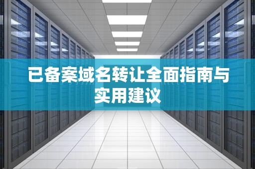 已备案域名转让全面指南与实用建议