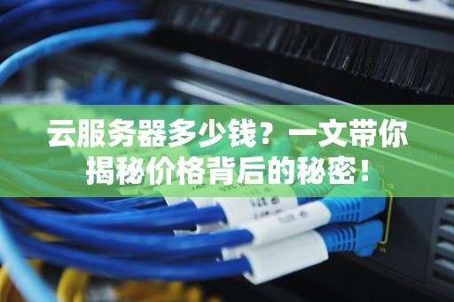 云服务器多少钱？一文带你揭秘价格背后的秘密！