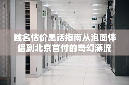 域名估价黑话指南从泡面伴侣到北京首付的奇幻漂流