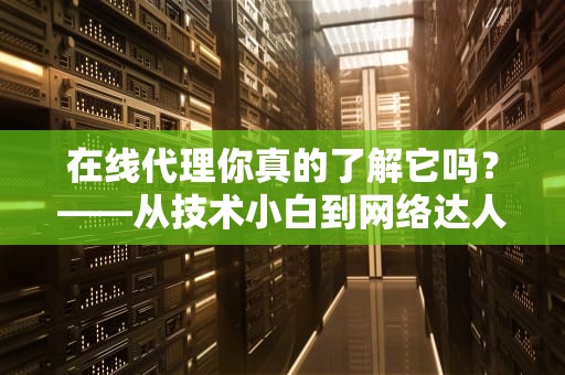 在线代理你真的了解它吗？——从技术小白到网络达人的进阶指南