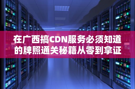 在广西搞CDN服务必须知道的牌照通关秘籍从零到拿证避坑指南