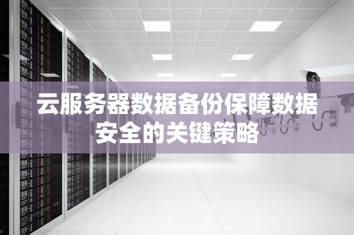 云服务器数据备份保障数据安全的关键策略