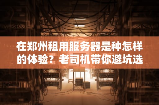 在郑州租用服务器是种怎样的体验？老司机带你避坑选优