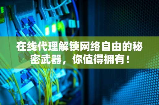 在线代理解锁网络自由的秘密武器，你值得拥有！