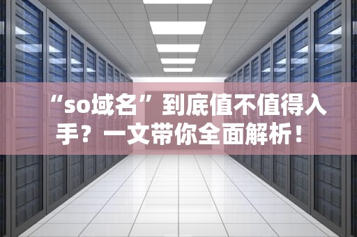 “so域名”到底值不值得入手？一文带你全面解析！