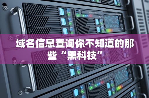 域名信息查询你不知道的那些“黑科技”