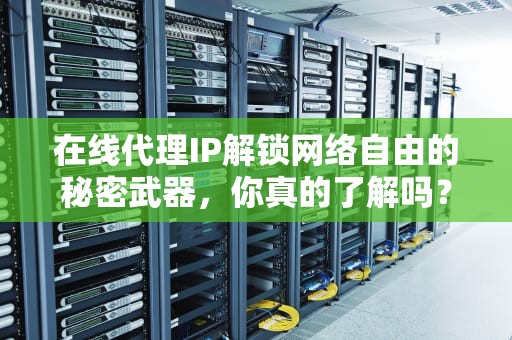 在线代理IP解锁网络自由的秘密武器，你真的了解吗？