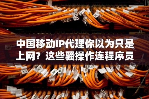 中国移动IP代理你以为只是上网？这些骚操作连程序员都直呼内行！