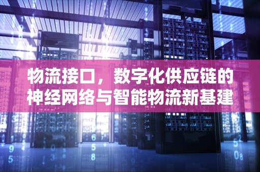 物流接口，数字化供应链的神经网络与智能物流新基建，店管家快递物流接口