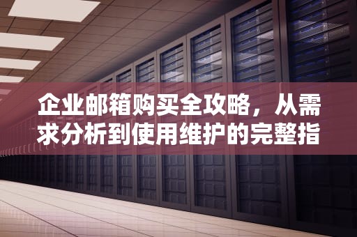 企业邮箱购买全攻略，从需求分析到使用维护的完整指南，如何购买企业邮箱账号
