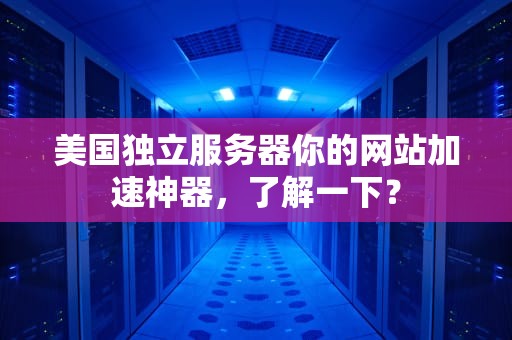 美国独立服务器你的网站加速神器，了解一下？