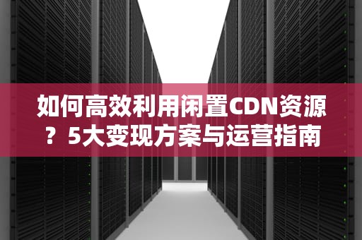 如何高效利用闲置CDN资源？5大变现方案与运营指南