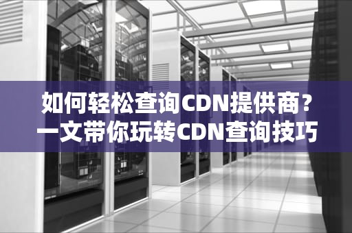 如何轻松查询CDN提供商？一文带你玩转CDN查询技巧！