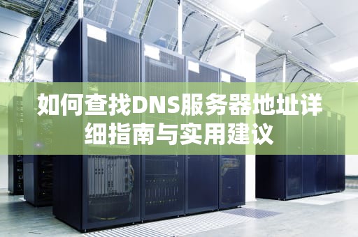 如何查找DNS服务器地址详细指南与实用建议