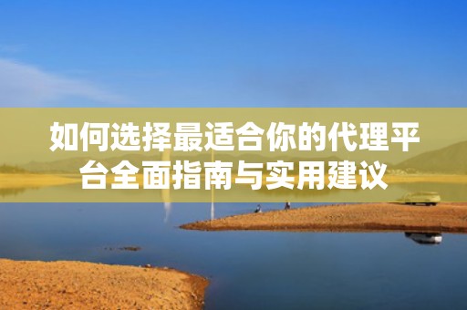 如何选择最适合你的代理平台全面指南与实用建议