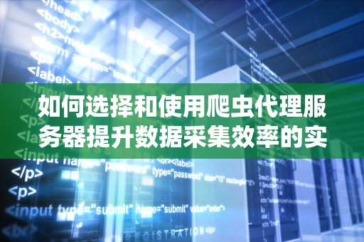 如何选择和使用爬虫代理服务器提升数据采集效率的实用指南
