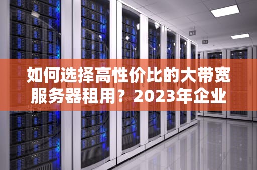 如何选择高性价比的大带宽服务器租用？2023年企业级选购指南