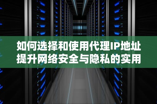 如何选择和使用代理IP地址提升网络安全与隐私的实用指南