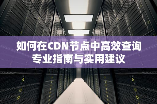 如何在CDN节点中高效查询专业指南与实用建议