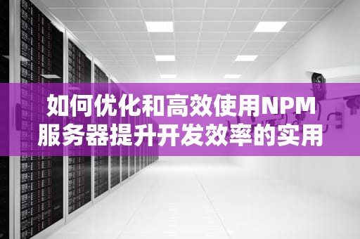 如何优化和高效使用NPM服务器提升开发效率的实用指南