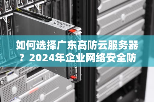 如何选择广东高防云服务器？2024年企业网络安全防御指南
