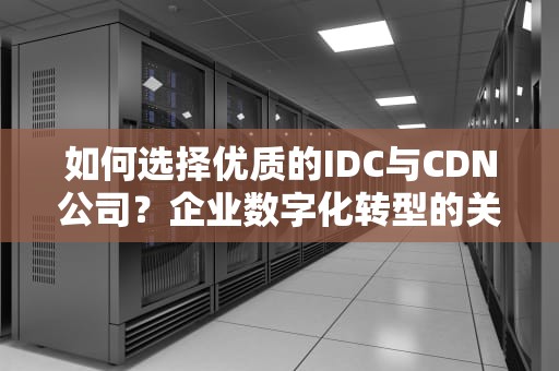 如何选择优质的IDC与CDN公司？企业数字化转型的关键决策指南