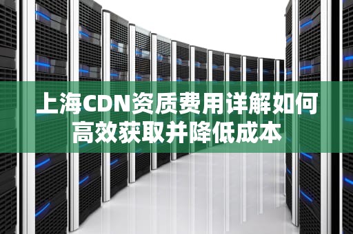 上海CDN资质费用详解如何高效获取并降低成本