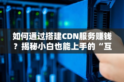 如何通过搭建CDN服务赚钱？揭秘小白也能上手的“互联网高速公路”生意