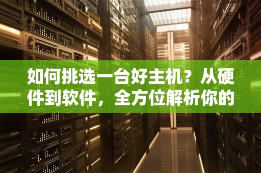 如何挑选一台好主机？从硬件到软件，全方位解析你的最佳选择！