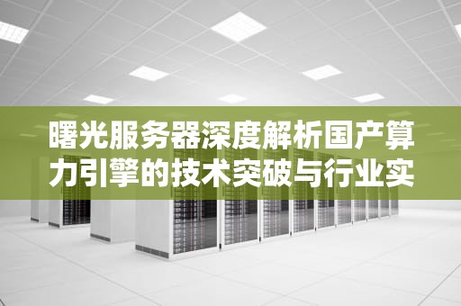 曙光服务器深度解析国产算力引擎的技术突破与行业实践