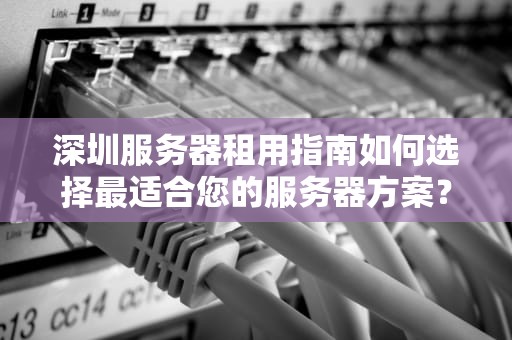 深圳服务器租用指南如何选择最适合您的服务器方案？