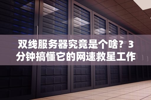 双线服务器究竟是个啥？3分钟搞懂它的网速救星工作原理