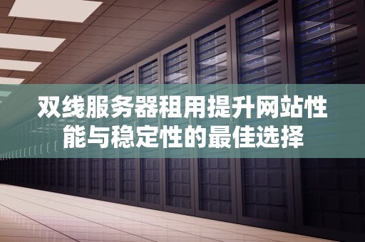 双线服务器租用提升网站性能与稳定性的最佳选择