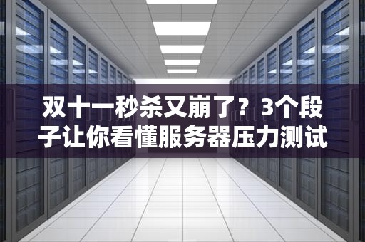 双十一秒杀又崩了？3个段子让你看懂服务器压力测试有多重要