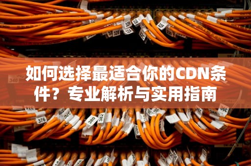 如何选择最适合你的CDN条件？专业解析与实用指南