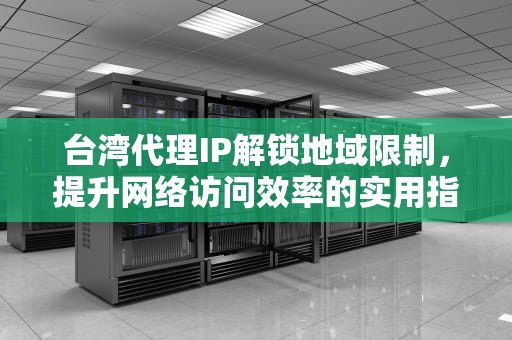 台湾代理IP解锁地域限制，提升网络访问效率的实用指南