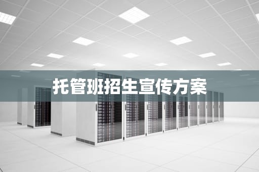 托管班招生宣传方案