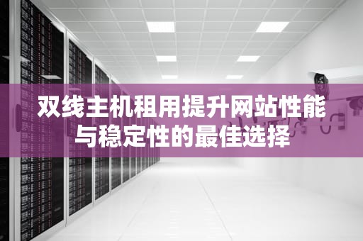 双线主机租用提升网站性能与稳定性的最佳选择