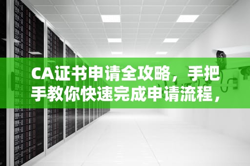 CA证书申请全攻略，手把手教你快速完成申请流程，公司ca证书怎么申请