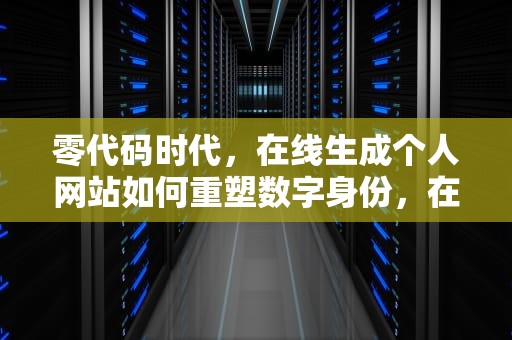 零代码时代，在线生成个人网站如何重塑数字身份，在线生成个人网站APP