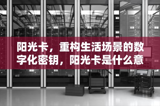 阳光卡，重构生活场景的数字化密钥，阳光卡是什么意思