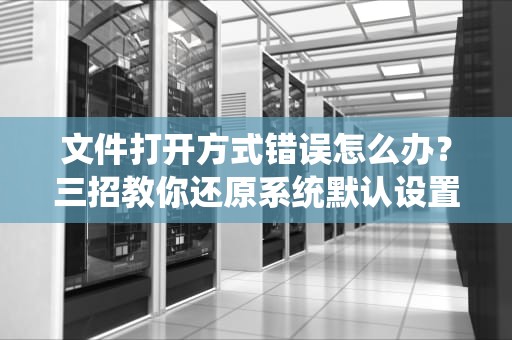 文件打开方式错误怎么办？三招教你还原系统默认设置，文件的打开方式怎么还原