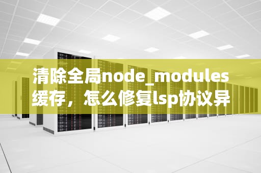 清除全局node_modules缓存，怎么修复lsp协议异常