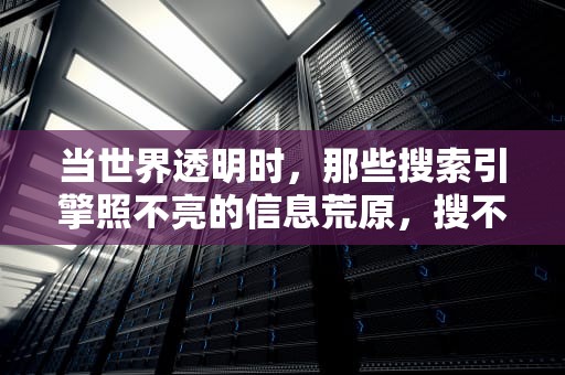 当世界透明时，那些搜索引擎照不亮的信息荒原，搜不到自家的wifi是什么原因