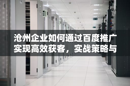 沧州企业如何通过百度推广实现高效获客，实战策略与效果分析，沧州百度推广公司