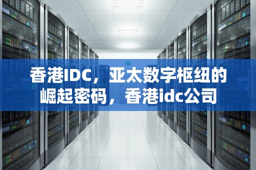 香港IDC，亚太数字枢纽的崛起密码，香港idc公司