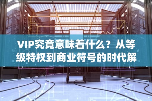 VIP究竟意味着什么？从等级特权到商业符号的时代解码，vip是什么意思中文含义