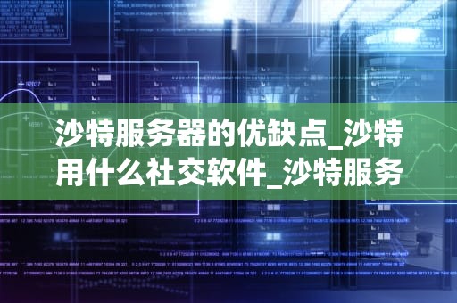 沙特服务器的优缺点_沙特用什么社交软件_沙特服务器的优缺点分析